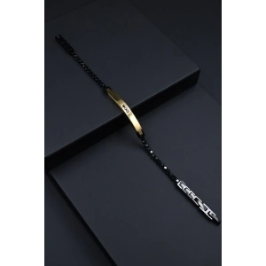 Ferro Sarı ve Siyah Çelik Erkek Takı FRJ10078-R