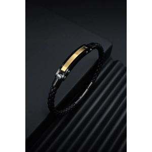 Ferro Sarı ve Siyah Çelik Erkek Takı FRJ10087-D