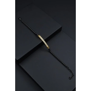 Ferro Sarı ve Siyah Çelik Erkek Takı FRJ10088-R