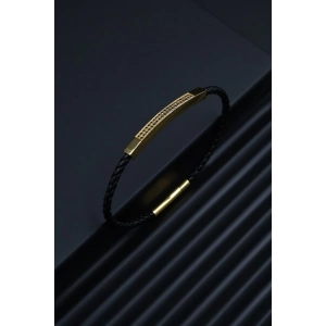 Ferro Sarı ve Siyah Çelik Erkek Takı FRJ10090-B