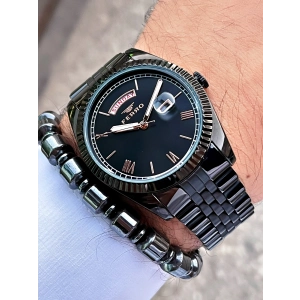 Ferro Siyah Çelik Kordon Erkek Kol Saati F11130AWT-G 3 ATM Su Geçirmez 2 Yıl Garantili HediyePaketli