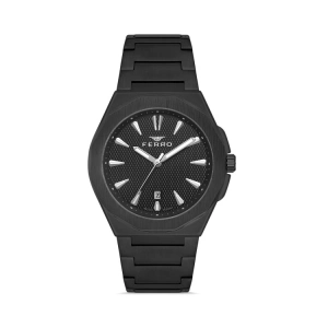 Ferro Siyah Çelik Kordon Erkek Kol Saati F11498AWT-G 3 ATM Su Geçirmez 2 Yıl Garantili HediyePaketli
