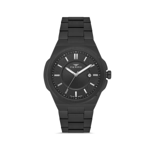 Ferro Siyah Çelik Kordon Erkek Kol Saati F11500AWT-G 3 ATM Su Geçirmez 2 Yıl Garantili HediyePaketli