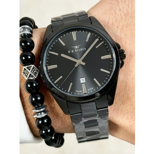 Ferro Siyah Çelik Kordon Erkek Kol Saati F11551AWT-G 3ATM Su Geçirmez 2 Yıl Garantili HediyePaketli