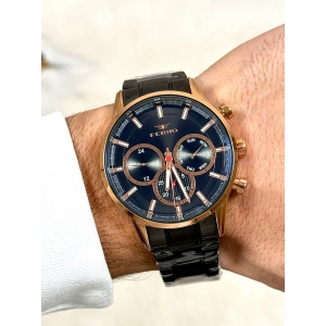 Ferro Siyah Çelik Kordon Erkek Kol Saati FM11025A-R Fonksiyonları Aktif 3ATM Su Geçirmez