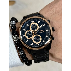 Ferro Siyah Çelik Kordon Erkek Kol Saati FM11388A-R2 Fonksiyonları Aktif 3ATM Su Geçirmez