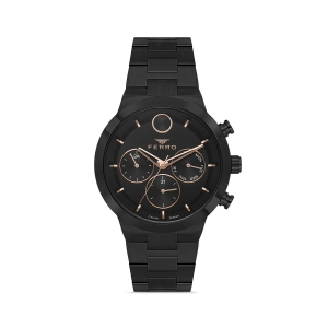 Ferro Siyah Çelik Kordon Erkek Kol Saati FM11568A-G