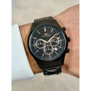 Ferro Black Steel Strap Mens Wristwatch FM31371A-G