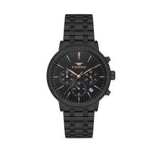 Ferro Black Steel Strap Mens Wristwatch FM31372A-G