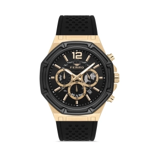 Ferro Black Silicone Band Mens Wristwatch FM31398A-N2