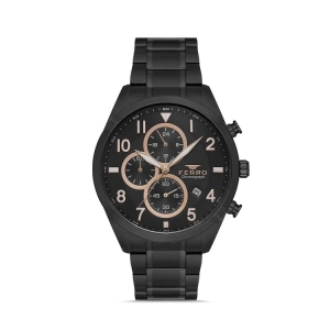 Ferro Siyah Çelik Kordon Erkek Kol Saati FM31454A-G