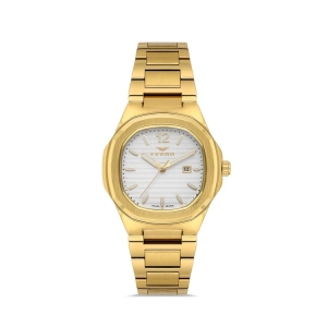 Ferro Sarı Çelik Kordon Kadın Kol Saati FL21515A-B 3ATM Su Geçirmez 2 Yıl Garantili HediyePaketli