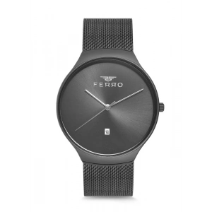 Ferro Siyah Hasır Kordon Erkek Kol Saati F1989C-941-V 3ATM Su Geçirmez 2 Yıl Garantili HediyePaketli