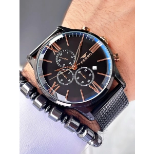 Ferro Black Mesh Strap Mens Wristwatch FM1536C-G