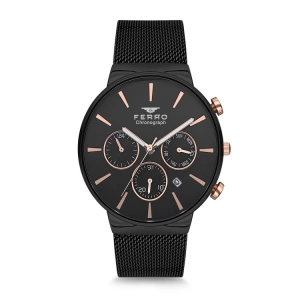 Ferro Black Mesh Strap Mens Wristwatch FM1697C-G