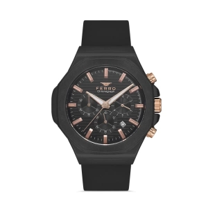 Ferro Black Silicone Band Mens Wristwatch FM31348D-G