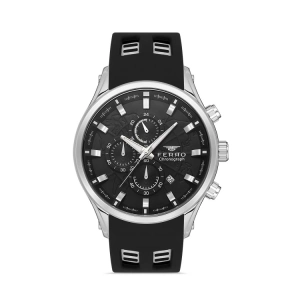 Ferro Black Silicone Band Mens Wristwatch FM31354D-J2