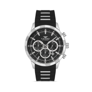 Ferro Black Silicone Band Mens Wristwatch FM31360D-J2