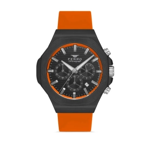 Ferro Orange Silicone Band Mens Wristwatch FM31348D-ZL