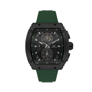 Ferro Yeşil Silikon Kordon Erkek Kol Saati FM11351D-ZF2 Fonksiyonları Aktif 3ATM Su Geçirmez