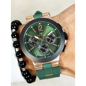 Ferro Yeşil Silikon Kordon Erkek Kol Saati FM11539DWT-ZQ6 Fonksiyonları Aktif 3ATM Su Geçirmez