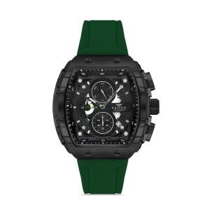 Ferro Yeşil Silikon Kordon Erkek Kol Saati FM31346D-ZF2 Tüm Fonksiyonları Aktif 3 ATM Su Geçirmez