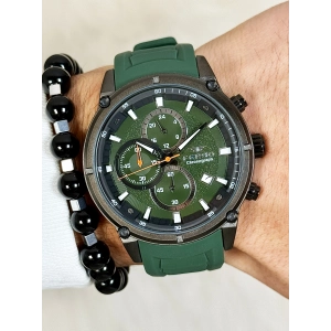 Ferro Yeşil Silikon Kordon Erkek Kol Saati FM31363D-ZJ10 Tüm Fonksiyonlar Aktif 3 ATM Su Geçirmez