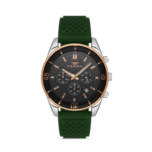 Ferro Green Silicone Band Mens Wristwatch FM31920D-ZG
