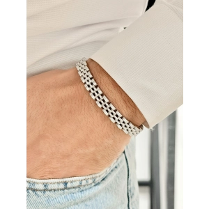 Gümüş Çelik Erkek Bileklik FRJ10127A-A 2 Yıl Garantili Hediye Paketli