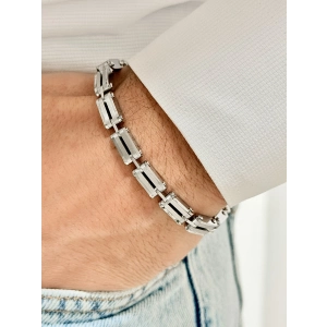 Gümüş Çelik Erkek Bileklik FRJ10148A-A 2 Yıl Garantili Hediye Paketli