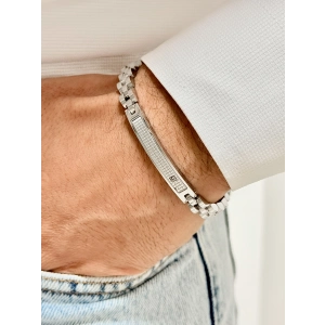 Gümüş Çelik Erkek Bileklik FRJ10155A-J 2 Yıl Garantili Hediye Paketli