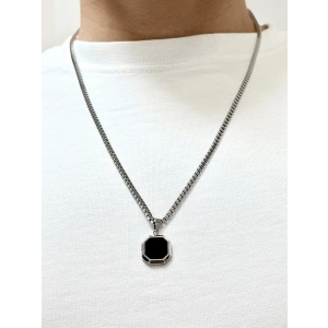 Gümüş Çelik Erkek Kolye FRJ10144A-A2 2 Yıl Garantili Hediye Paketli