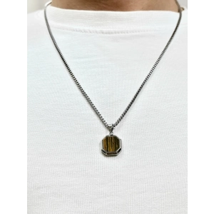 Gümüş Çelik Erkek Kolye FRJ10144A-A7 2 Yıl Garantili Hediye Paketli