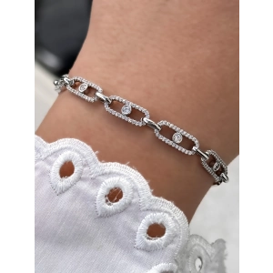 Gümüş Zincirli Çelik Kadın Bileklik FRJW10001A-A 2 Yıl Garantili Hediye Paketli