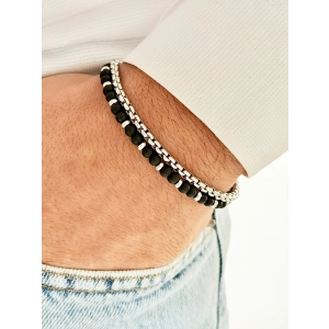 Gümüş ve Lacivert Çelik Erkek Bileklik FRJ10113A-L 2 Yıl Garantili Hediye Paketli