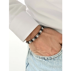 Gümüş ve Siyah Çelik Erkek Bileklik FRJ10099A-j 2 Yıl Garantili Hediye Paketli
