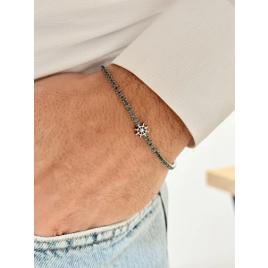 Gümüş ve Siyah Çelik Erkek Bileklik FRJ10101A-J 2 Yıl Garantili Hediye Paketli