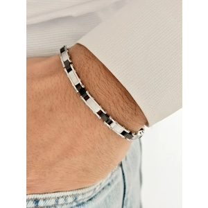 Gümüş ve Siyah Çelik Erkek Bileklik FRJ10112A-J 2 Yıl Garantili Hediye Paketli