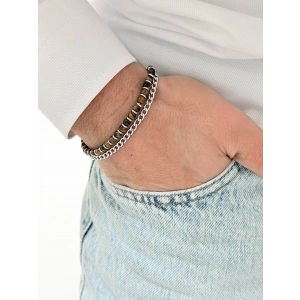 Rose ve Gümüş Çelik Erkek Bileklik FRJ10168A-E 2 Yıl Garantili Hediye Paketli