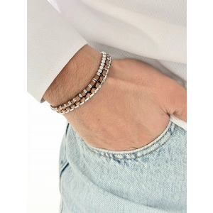 Rose ve Gümüş Çelik Erkek Bileklik FRJ10169A-E 2 Yıl Garantili Hediye Paketli