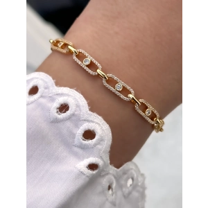 Sarı Zincirli Çelik Kadın Bileklik FRJW10001A-B 2 Yıl Garantili Hediye Paketli