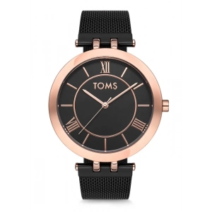 Toms Siyah Hasır Kordon Erkek Kol Saati T81874C-871-R 3 ATM Su Geçirmez 2 Yıl Garantili