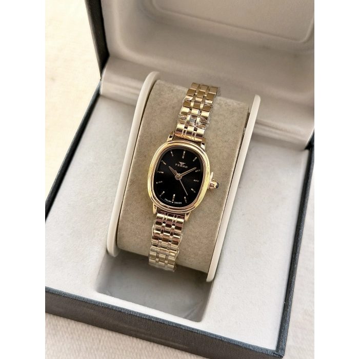 Ferro Sarı Çelik Kordon Kadın Kol Saati FM88091A-B2 2 Yıl Garantili 3 ATM Su Geçirmez Hediye Paketli