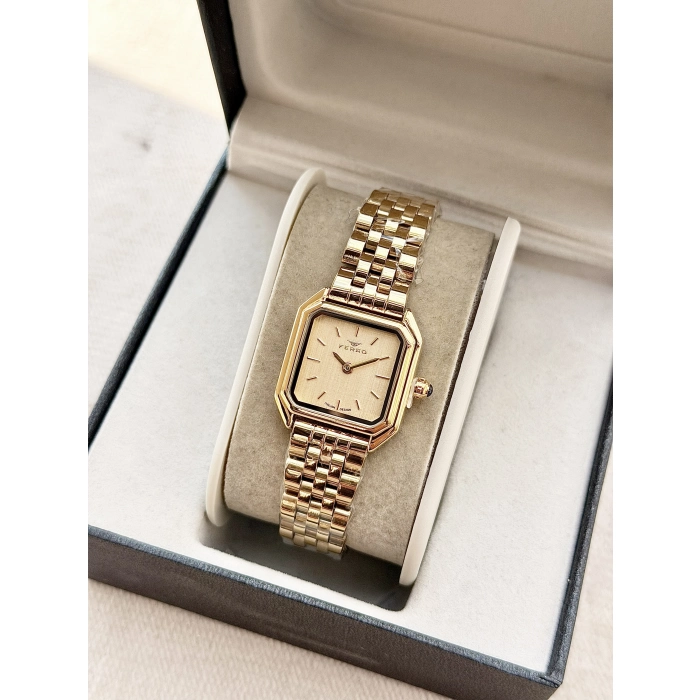 Ferro Sarı Çelik Kordon Kadın Kol Saati FM88210A-B4 2 Yıl Garantili 3 ATM Su Geçirmez Hediye Paketli