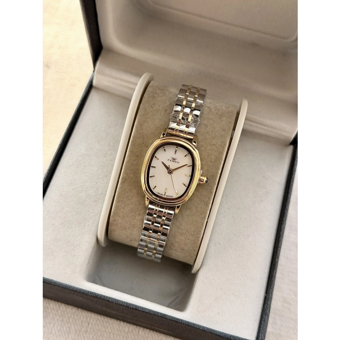 Ferro Sarı ve Gümüş Çelik Kordon Kadın Kol Saati FM88091A-D 2 Yıl Garantili 3 ATM Su Geçirmez Hediye Paketli