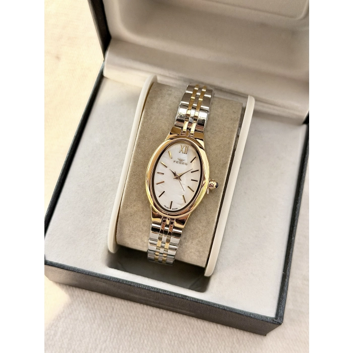 Ferro Sarı ve Gümüş Çelik Kordon Kadın Kol Saati FM88732A-D 2 Yıl Garantili 3ATM Su Geçirmez HediyePaket