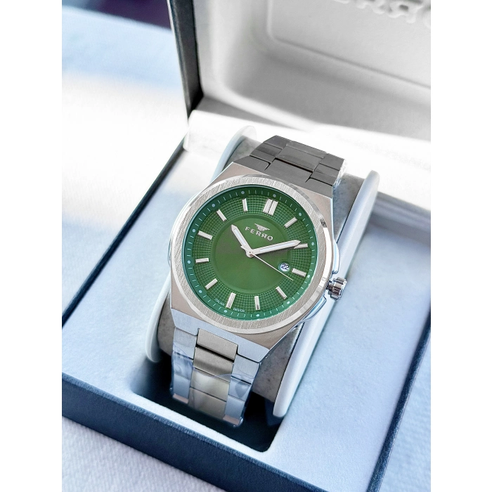 Ferro Gümüş Çelik Kordon Erkek Kol Saati F11500AWT-A6 3ATM Su Geçirmez 2 Yıl Garantili HediyePaketli