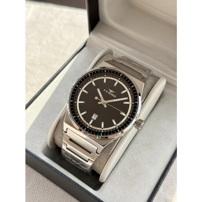Ferro Gümüş Çelik Kordon Erkek Kol Saati F11592AWT-A2 3ATM Su Geçirmez 2 Yıl Garantili HediyePaketli