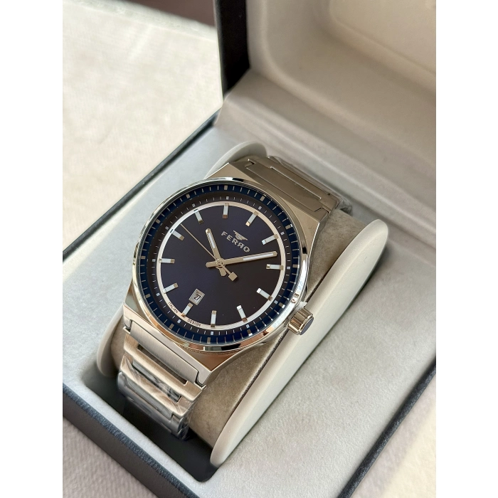 Ferro Gümüş Çelik Kordon Erkek Kol Saati F11592AWT-A3 3ATM Su Geçirmez 2 Yıl Garantili HediyePaketli