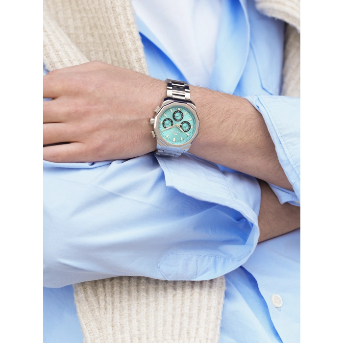 Ferro Gümüş Çelik Kordon Erkek Kol Saati FM11520AWT-A15 Fonksiyonları Aktif 3ATM Su Geçirmez